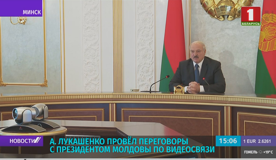 Александр Лукашенко провел переговоры с президентом Молдовы по видеосвязи 