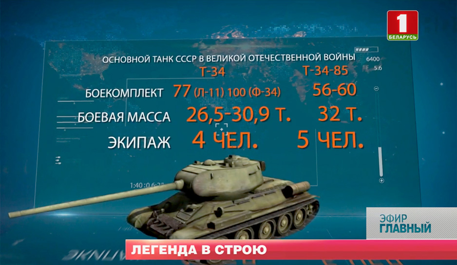 Легендарный танк Т-34 будет задавать темп механизированной колонне на параде 3 Июля