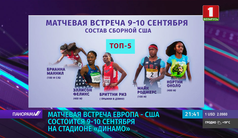 Звезды легкой атлетики Европы и США сойдутся в поединке в Минске. Топ-5 каждой из команд