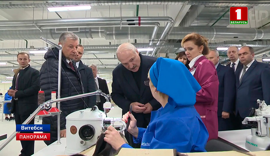 Александр Лукашенко посетил модернизированный Витебский меховой комбинат