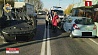 Утром в Минске столкнулись два автомобиля и троллейбус