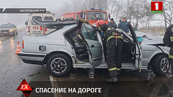 ДТП в Могилевском районе - водителя БМВ доставали спасатели 