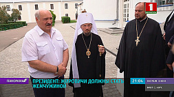 Президент посетил Жировичский монастырь, почтил память Митрополита Филарета и встретился с духовенством
