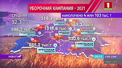 Уборочная-2021: в Беларуси собрано 4 млн тонн зерна