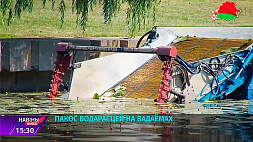 Покос водорослей на водоемах  - подводный урожай собирают аквакомбайны в Минске