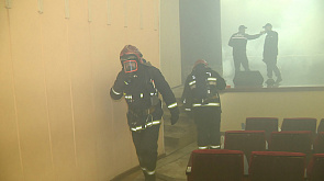 Более 70 спасателей и 20 машин спецтехники. Во Дворце культуры железнодорожников в Минске прошли учения