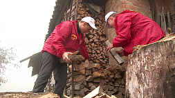 Эстафета тепла: волонтеры движения БРСМ помогают пожилым заготавливать дрова