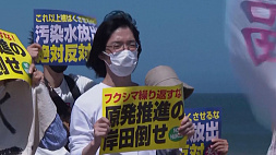 В Японии продолжают протестовать против сброса воды с "Фукусимы"