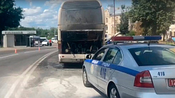Туристический автобус горел в Гродно
