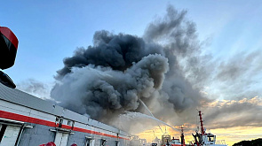 В порту Гданьска произошел крупный пожар