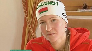 Трехкратная олимпийская чемпионка по биатлону Дарья Домрачева