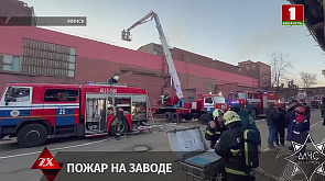 Специалисты выясняют причины пожара на тракторном заводе в Минске