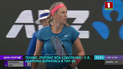 Рейтинг WTA: Арина Соболенко - 2-я, Виктория Азаренко вернулась в топ-20