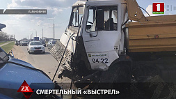 В Барановичах МАЗ протаранил грузовик - один из водителей погиб