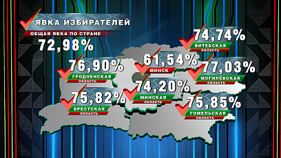 На 20:00 явка избирателей на выборах депутатов составила 72,98 %: