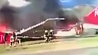 Пассажирский самолет загорелся при посадке в Перу