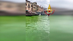 Вода самого крупного в Венеции Гранд-канала окрасилась в ярко-зеленый цвет, а в Гааге задержаны экоактивисты