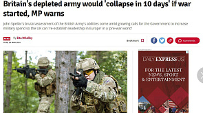 Экс-министр обороны Британии: В случае войны британская армия "развалится через 10 дней"