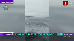 Рыбаков унесло на льдине в Лунинецком районе 