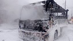 В Минске горел автобус на проспекте Независимости