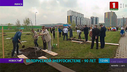 В Минске к 90-летию белорусской энергосистемы открыли памятный камень и заложили аллею
