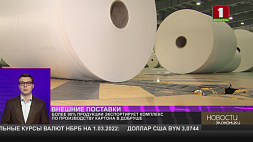 Более 90 % продукции экспортирует комплекс по производству картона в Добруше