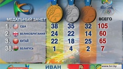 В медальном зачете белорусы располагаются на 38 месте