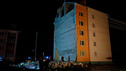 Из-за сильного ветра в агрогородке Урицкое Гомельского района обрушилась часть стены жилой пятиэтажки