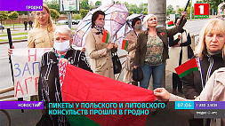 В Гродно прошли пикеты у польского и литовского консульств