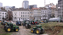Аграрии на тракторах вновь блокировали улицы Брюсселя