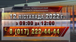 В Минском облисполкоме и мэрии 12 ноября пройдут прямые телефонные линии