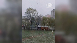В Гродно своя атмосфера: жара сменилась настоящим снегопадам
